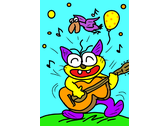 圖卡－貓王彈琴唱歌