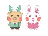吉祥物設計(鹿&兔)