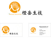 橙岳生技logo 名片設計