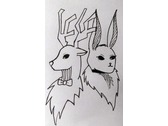 鹿與兔吉祥物手稿