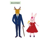網站吉祥物設計-鹿＆兔