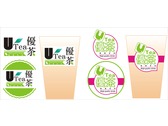 U Tea 優茶logo設計及杯子的包裝